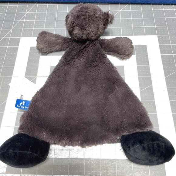 Demdaco Plush Black Brown Bear Lovey Baby Security Flat Blankie Nancy Tillman - Picture 5 of 5